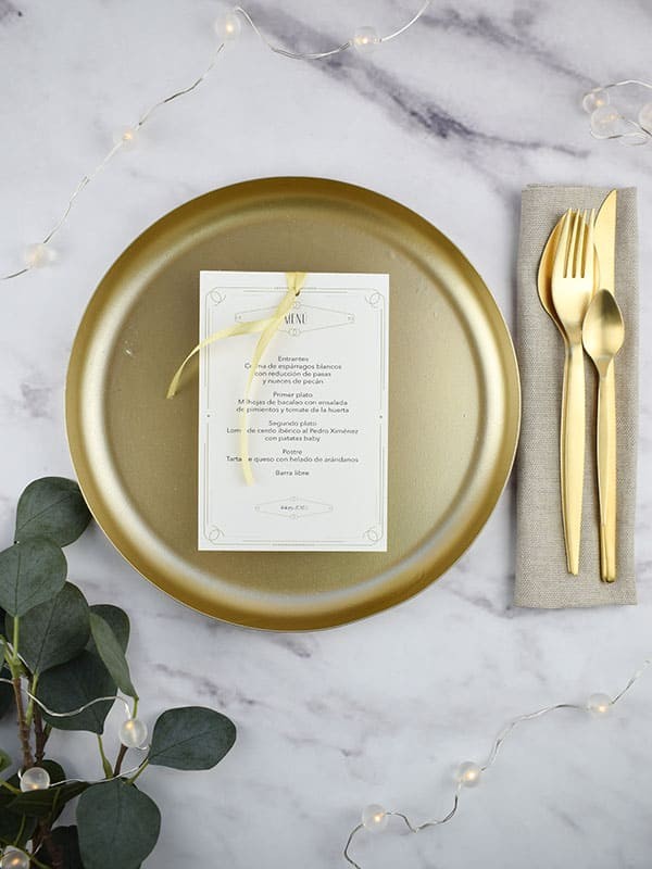 Menú boda gatsby