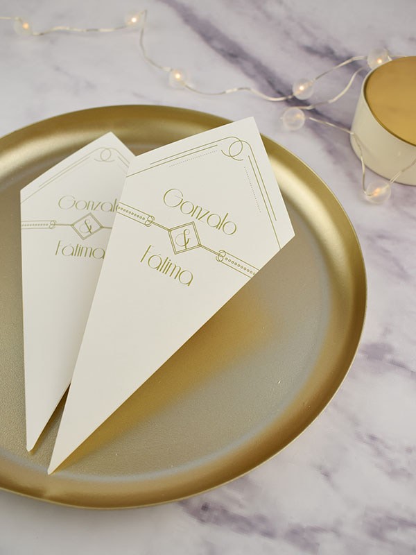 Conos de boda gatsby