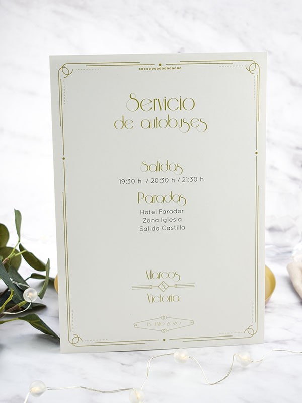 Carteles boda gatsby