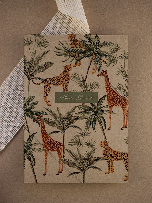 Díptico kraft animal selva