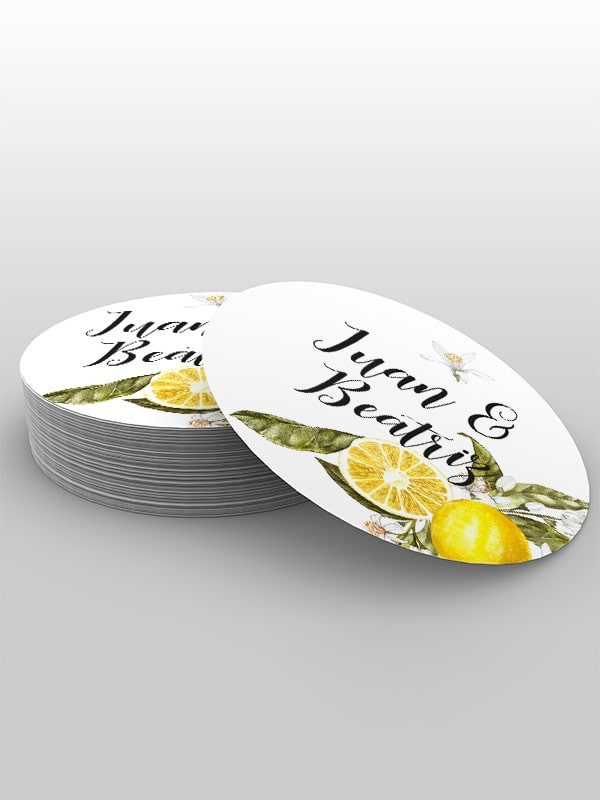 Adhesivos boda citrus limones