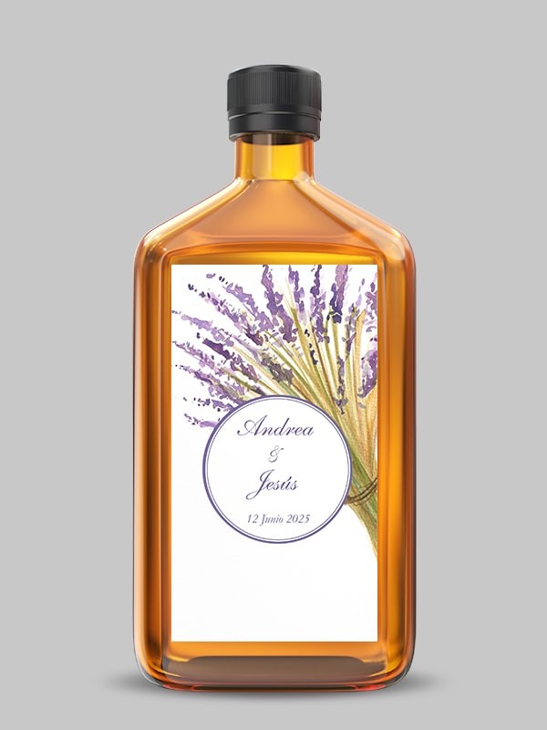 Etiquetas adhesiva botella lavanda