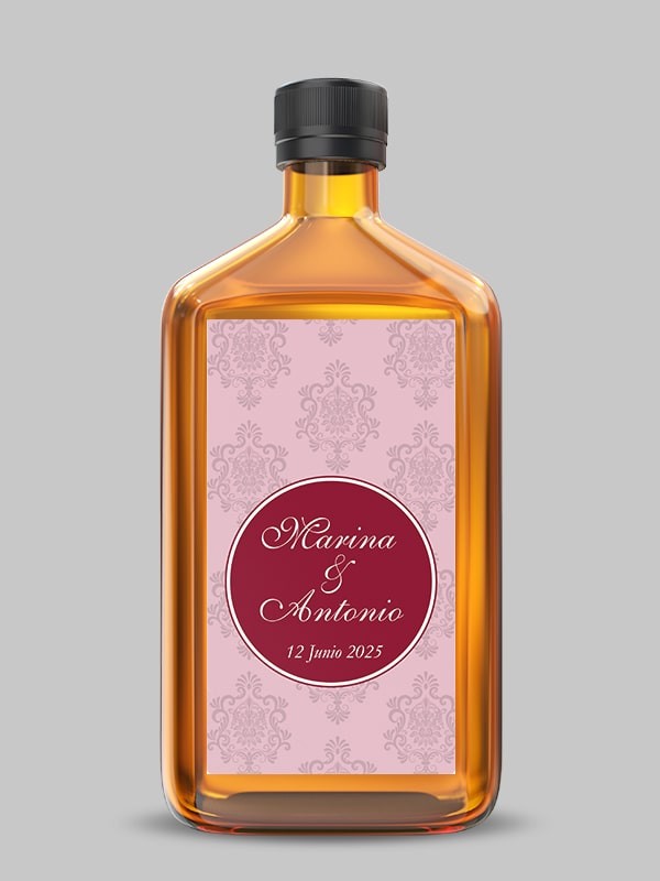 Etiquetas adhesiva botella damasco