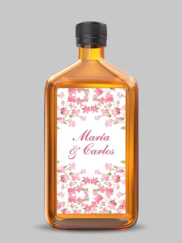 Etiquetas adhesiva botella alhelí