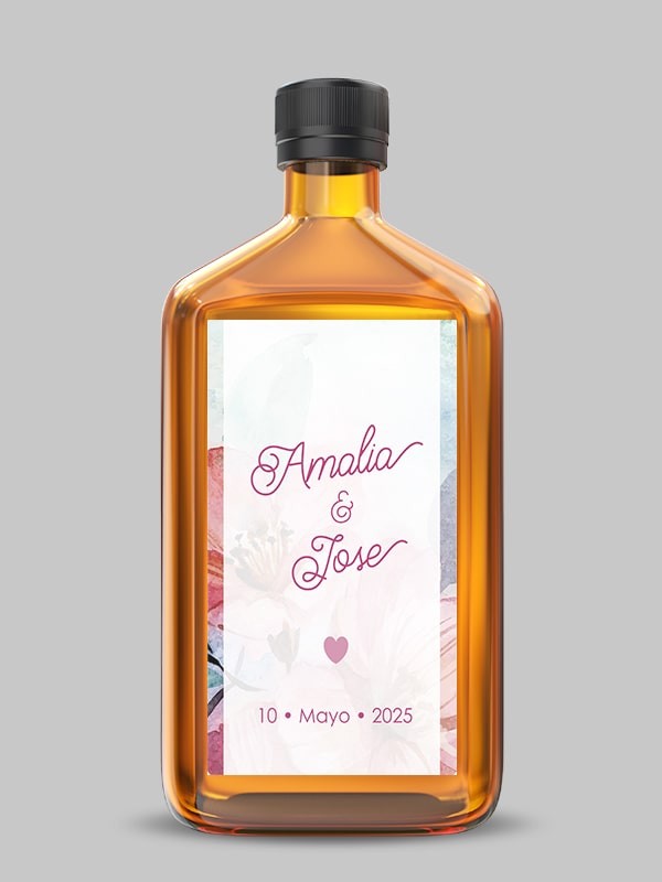 Etiquetas adhesiva botella primavera