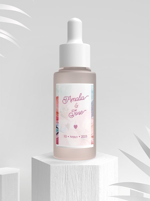 Etiquetas adhesiva botella primavera