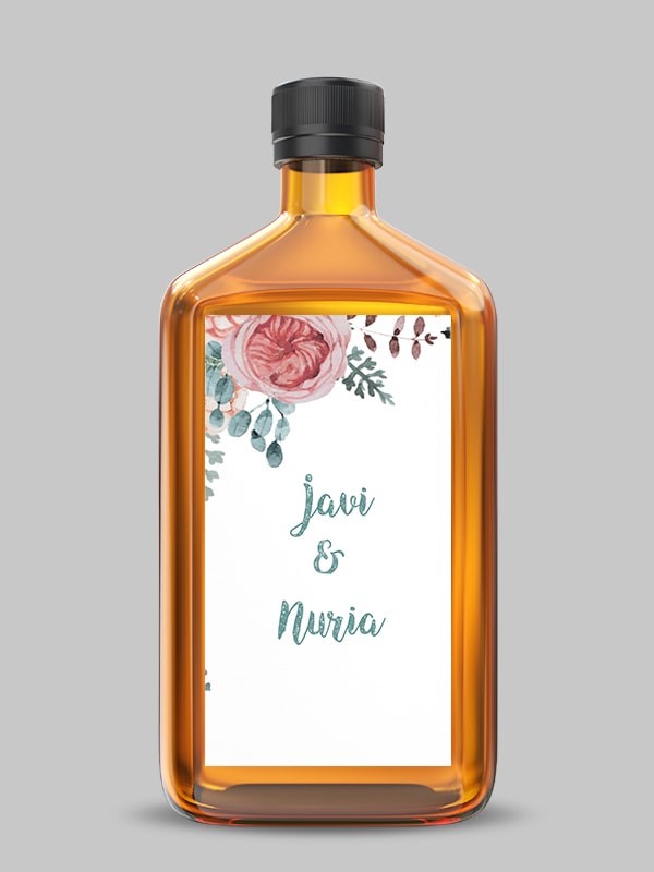 Etiquetas adhesiva botella romantic