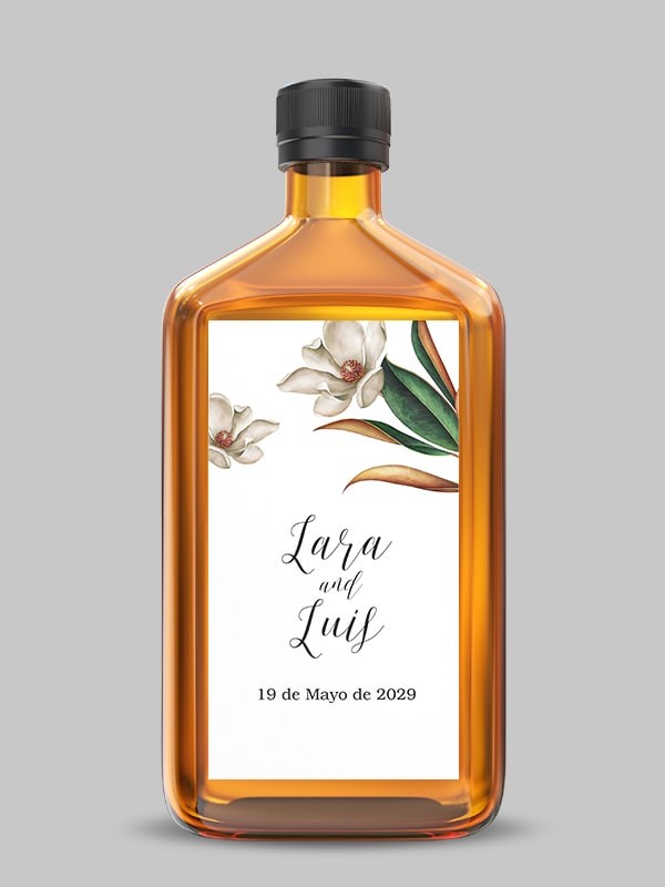 Etiquetas adhesiva botella magnolia