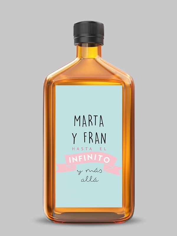Etiquetas adhesiva botella infinito