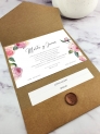 Invitación carpeta con solapas rosa inglesa