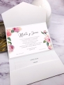 Invitación carpeta con solapas rosa inglesa
