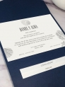 Invitación carpeta con solapas caracolas