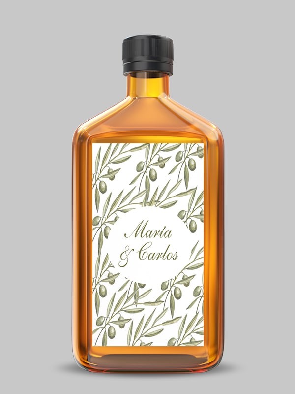 Etiquetas adhesiva botella olivo