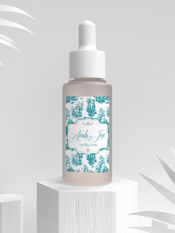 Etiquetas adhesiva botella toile jouy