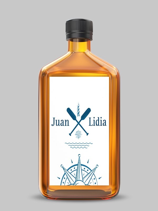 Etiquetas adhesiva botella náutico
