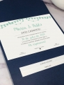 Invitación carpeta con solapas banderín