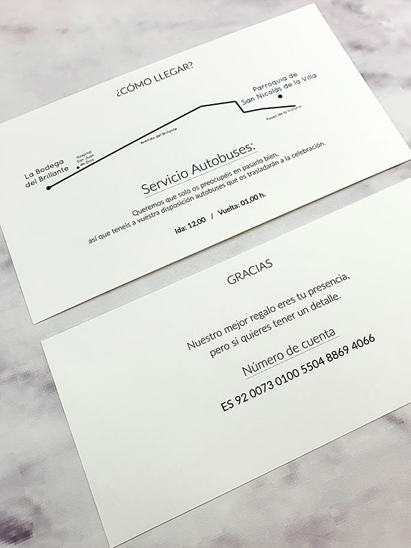 Invitación carpeta con solapas mapas