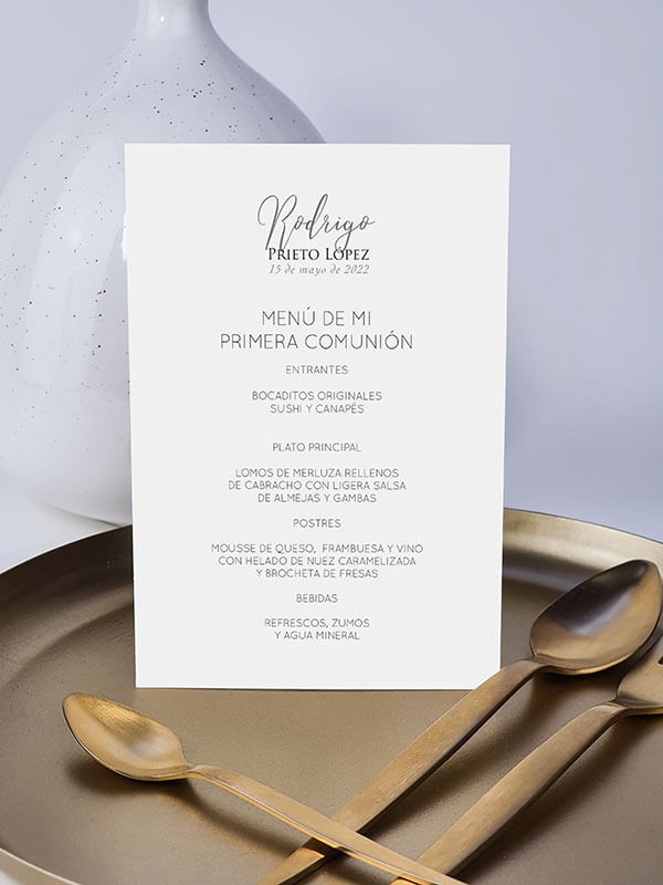 Menú comunión marco