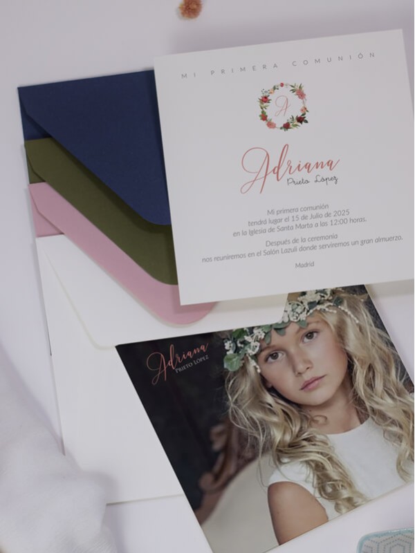 Recordatorio comunión corona