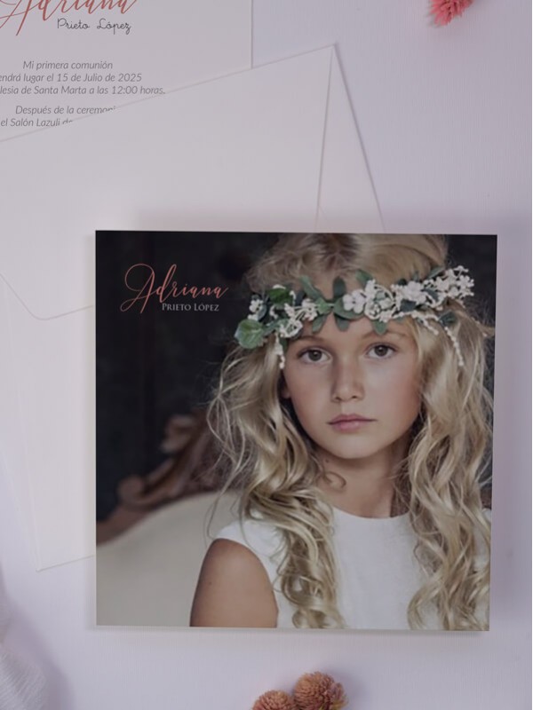 Recordatorio comunión corona