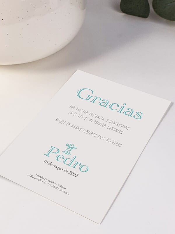 Agradecimiento comunión Faro