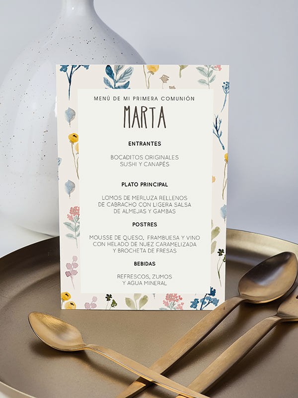 Menú comunión Marta