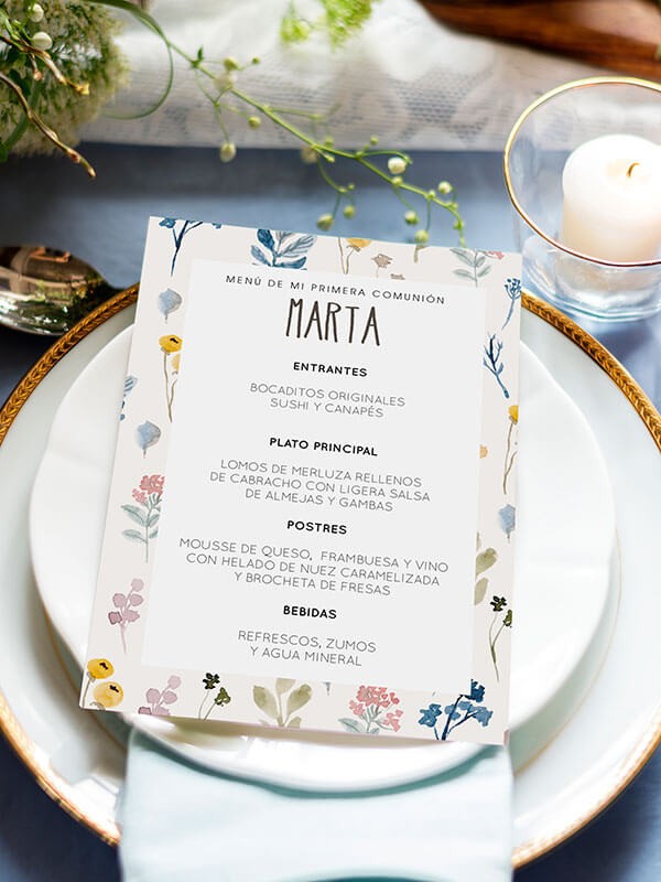 Menú comunión Marta