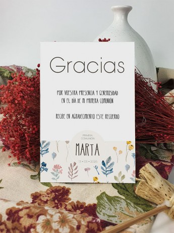 Agradecimiento comunión Marta