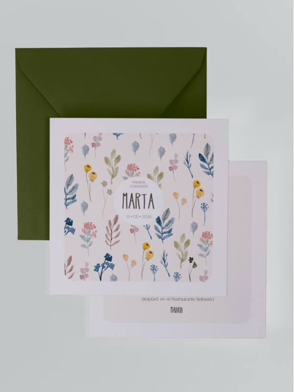 Recordatorio comunión Marta