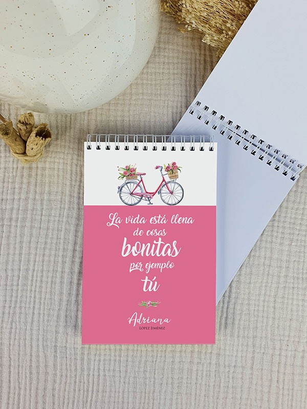 Bloc notas comunión bicicleta