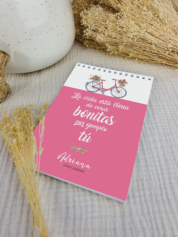 Bloc notas comunión bicicleta