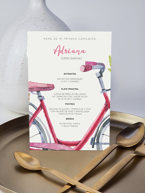 Menú comunión Bicicleta