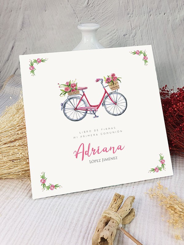 Libro firmas comunión bicicleta
