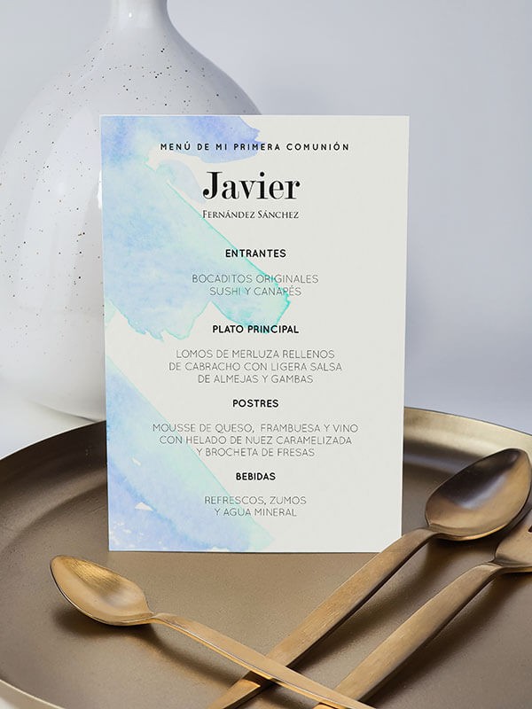 Menú comunión Paloma