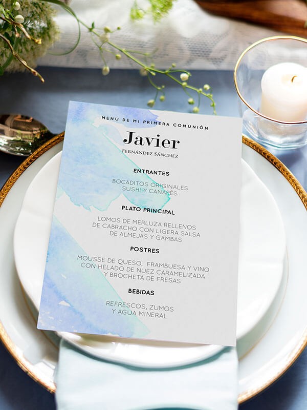 Menú comunión Paloma