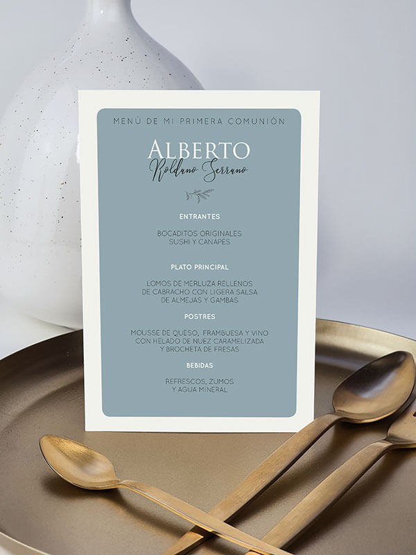 Menú comunión Alberto