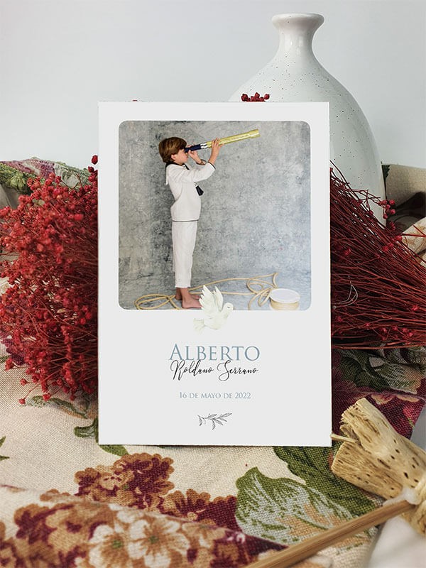Estampa comunión Alberto