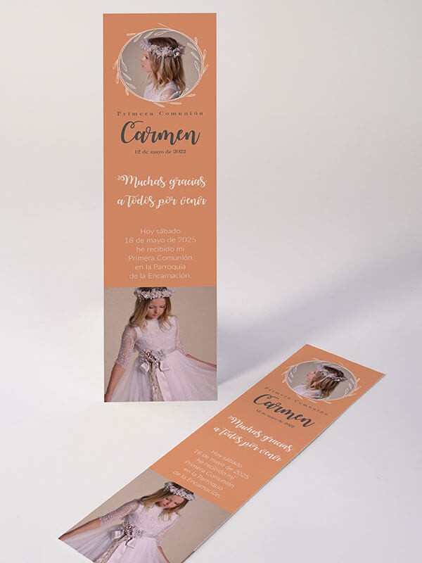 Marcapáginas comunión Carmen