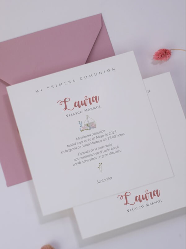 Recordatorio comunión niña