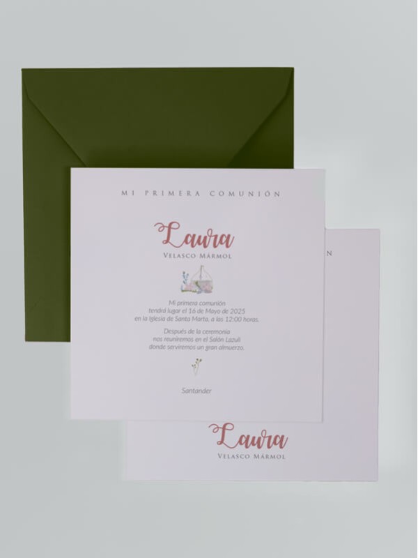 Recordatorio comunión niña