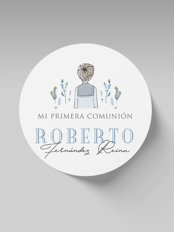 Pegatinas comunión niño