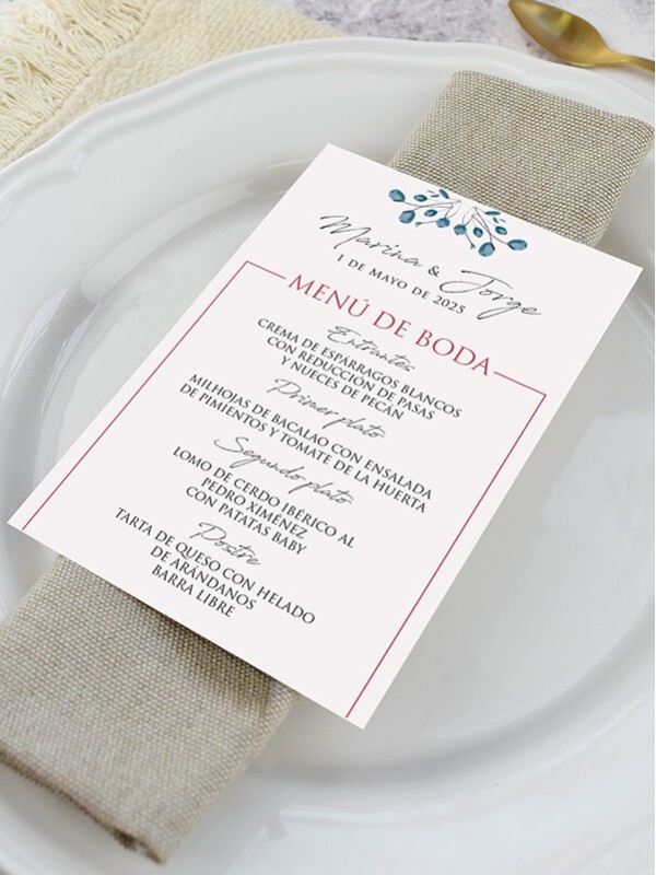 Menú boda flores