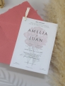 Invitación boda superpuesta transparente.
