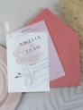 Invitación boda superpuesta transparente.