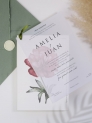 Invitación boda superpuesta transparente.
