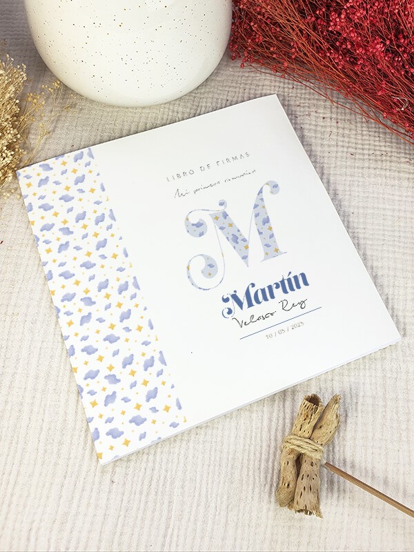 Libro firmas comunión Iniciales Niño