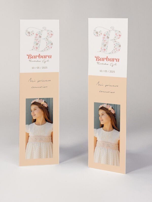 Marcapáginas comunión Iniciales Niña