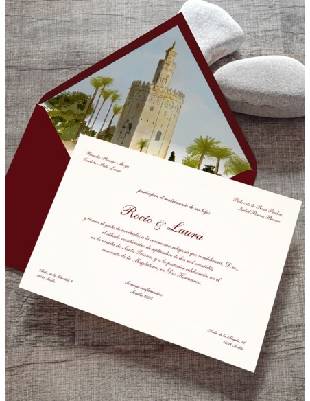 Invitacion boda Acuarela Torre del oro