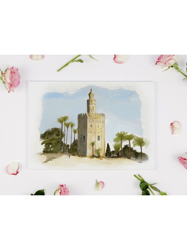 Invitacion boda Acuarela Torre del oro