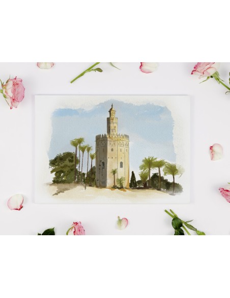 Invitacion boda Acuarela Torre del oro